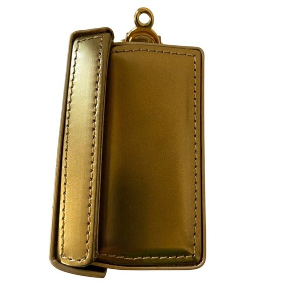 Mark Cross Grace Mini Box Leather Handbag Crossbody Gold Mirror + 2 Straps + key - Picture 12 of 17